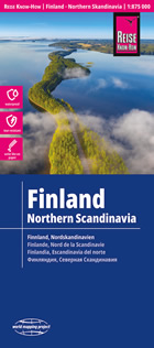 mappa Finlandia e Scandinavia del con riserve naturali, grotte geyser, luoghi per la pesca, stazioni sciistiche, rifugi, campeggi impermeabile antistrappo 2023