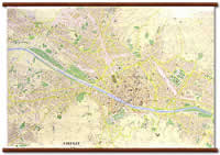 mappa murale Firenze - Mappa Murale plastificata con Aste