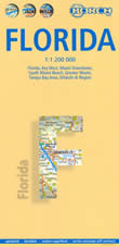 mappa stradale Florida - mappa plastificata - con Key West, Miami, Tampa Bay Area e Orlando