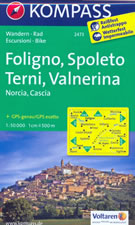 mappa topografica n.2473 - Foligno, Spoleto, Terni, Valnerina, Norcia, Cascia, Assisi, Colfiorito, Montefalco, Spoleto, Cerreto, Arrone, M. Aspra, Trevi, Castel Ritaldi - mappa plastificata - compatibile con GPS