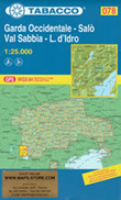 mappa n.078 Garda occidentale, Salò, Val Sabbia, Lago d'Idro M. Spino, Denervo, Gargnano, di Valvestino, Capovalle, Gavardo, Vestone, Anfo, Passo Maniva, Bagolino, Bondone, Toscolano Maderno con reticolo UTM compatibile sistemi GPS