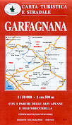 mappa topografica Garfagnana - con i parchi delle Alpi Apuane e dell' Orecchiella
