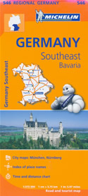 mappa stradale n.546 - Germania - Bayern / Baviera - con Monaco, Nurnberg, Regensburg, Augsburg - nuova edizione