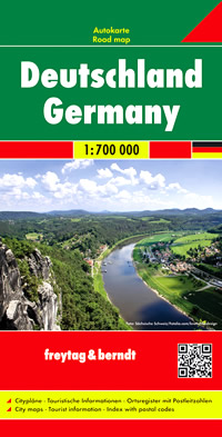 mappa stradale Germania / Deutschland / Germany - con Berlino, Amburgo, Monaco di Baviera, Colonia, Francoforte sul Meno, Stoccarda, Düsseldorf, Lipsia, Dortmund, Essen, Brema, Dresda, Hannover, Norimberga, Duisburg - carta stradale - EDIZIONE 2022