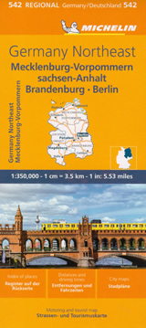 mappa stradale n.542 - Germania Nord-Est - con Mecklenburg-Vorpommern, Sachsen-Anhalt, Brandeburg, Berlin - EDIZIONE Luglio 2023