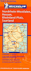 mappa stradale n.543 - Germania Centro-Ovest - con Nordrhein-Westfalen, Hessen, Rheinland-Pfalz, Saarland