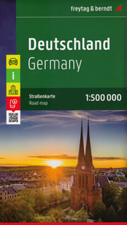 mappa stradale Germania - mappa stradale - con mappe del centro delle principali città, luoghi panoramici, parchi e riserve naturali - EDIZIONE 2023