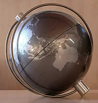 globo geografico M1 - Globo in Metallo con meridiano a spirale - diametro 30 cm