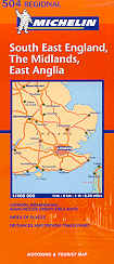 mappa n.504 Gran Bretagna South East England, The Midlands, Anglia