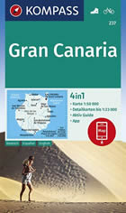 mappa Gran Canaria (Isole Canarie) con sentieri, spiagge, percorsi panoramici Kompass n.237 compatibile sistemi GPS 2022