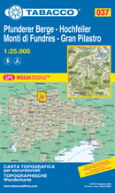 mappa n.037 Gran Pilastro, Monti di Fundres / Hochfeiler, Pfunderer Berge Val Vizze/Pfitscher Tal, Valles, Maranza, Terento, Vandoies, Rodengo, Rio Pusteria, d'Isarco, Campo Trens, Brennero, C. Grava, Lappago con reticolo UTM compatibile sistemi GPS