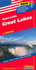 mappa stradale n.3 - Great Lakes - con Chicago, Detroit, Niagara Falls, Isle Royale - con cartografia aggiornata, dettagliata e facile da leggere + guida stradale - edizione 2013