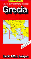 mappa stradale Grecia - con Costa Ionica ed Egea, Atene, Salonicco, Milos, Mikonos