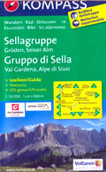 mappa topografica n.59 - Gruppo di Sella / Sellagruppe, Alpe di Siusi, Val Gardena, Corvara, Badia, Vigo di Fassa, Moena, Marmolada, Canazei, Alleghe, Vich, Cornedo, Ortisei, Chiusa, Passo Pordoi - mappa plastificata - compatibile con GPS + mappa panoramica