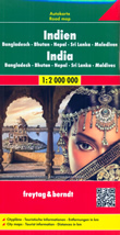 mappa stradale India - con Bangladesh, Bhutan, Nepal, Sri Lanka, Maldive - con cartografia facile da leggere, precisa ed aggiornata - con luoghi panoramici, parchi, riserve naturali, templi e siti archeologici - nuova edizione