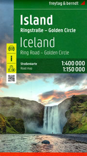 mappa Islanda con in dettaglio del Cerchio d'Oro / Golden Circle Ring Road e città di Reykjavik i Kalfafell, Akureyri, Selfoss, Kópavogur, Hafnarfjörður, Reykjanesbær 2026
