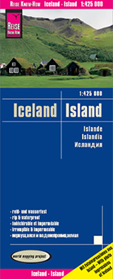 mappa Islanda con riserve naturali, grotte e geyser, luoghi per la pesca, stazioni sciistiche, piscine, rifugi, campeggi impermeabile antistrappo 2022