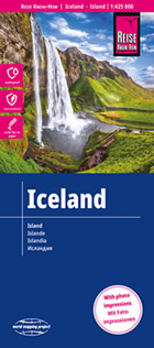 mappa Islanda con riserve naturali, grotte e geyser, luoghi per la pesca, stazioni sciistiche, piscine, rifugi, campeggi impermeabile antistrappo 2023