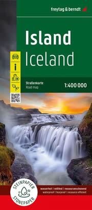 mappa stradale Islanda - mappa stradale impermeabile e antistrappo - con Reykjavik, Kalfafell, Akureyri, Selfoss, Kópavogur, Hafnarfjörður, Reykjanesbær - EDIZIONE 2023