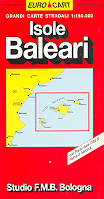 mappa stradale Isole Baleari, Maiorca / Mallorca, Minorca, Ibiza, Formentera, Palma de Maiorca