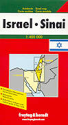 mappa stradale Israele / Israel e Sinai - con Suez, Tel Aviv, Amman, Gerusalemme
