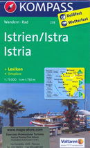 mappa n.238 Istria / Istrien Istra topografica con sentieri per trekking e percorsi MTB, spiagge luoghi panoramici