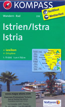 mappa topografica n.238 - Istria / Istrien / Istra - mappa topografica con sentieri per trekking e percorsi MTB, spiagge e luoghi panoramici - mappa plastificata - nuova edizione