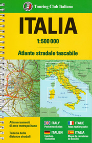 atlante stradale Italia - atlante stradale tascabile a spirale - con mappe delle grandi aree urbane, tangenziali, tabella delle distanze chilometriche - nuova edizione