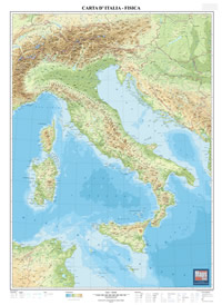 mappa Italia Fisica - mappa murale - 70 x 100 cm - edizione 2023