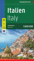 mappa Italia / Italy Italien stradale d'Italia cartografia molto dettagliata con strade numerate, distanze stradali, campeggi, parchi naturali indice località 2023