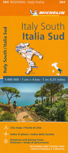 mappa stradale Italia Sud - con Puglia, Molise, Campania, Calabria, Basilicata - mappa stradale Michelin n.564 - nuova edizione