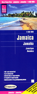 mappa stradale Jamaica / Giamaica - con Portmore, Kingston, Bull Bay, Mandeville, Montego Bay, Savanna La-Mar, Ocho Rios - mappa impermeabile e antistrappo