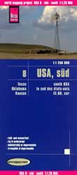 mappa stradale n.8 - USA Centro Sud - con Kansas, Oklahoma e Texas - Mappa Plastificata