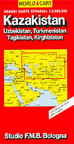 mappa stradale Kazakistan, Uzbekistan, Turkmenistan, Tagikistan, Kirghizistan - edizione 2013