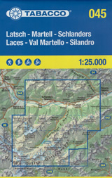mappa n.045 Laces/Latsch, Val Martello, Silandro/Schlanders, Parco Nazionale Stelvio, Cevedale, S. Gertrude con reticolo UTM compatibile GPS impermeabile, antistrappo, plastic free, eco friendly 2023