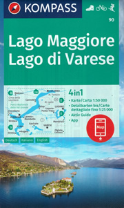 mappa n.90 Lago Maggiore, di Varese, Lugano, Verbania, Stresa, Arona, Gravellona Toce, Laveno Mombello, Luino, Cannobio, Locarno, Mendrisio, Parco Nazionale Val Grande, Malesco, Olgiate Comasco compatibile con GPS 2023