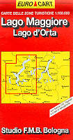 mappa stradale Lago Maggiore, Lago d' Orta, Sesto Calende, Lugano, Locarno, Verbania, Omegna, Borgomanero - edizione 2013