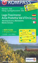 mappa topografica n.2463 - Lago Trasimeno, Val d'Orcia, Montepulciano, Montalcino, Monte Amiata, Asciano, Cortona, Sinalunga, Chianciano Terme, Chiusi - con informazioni turistiche, sentieri CAI, percorsi panoramici e parchi naturali - mappa plastificata, compatibile con GPS - nuova edizione