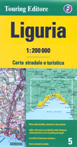 mappa stradale regionale Liguria - mappa stradale - con distanze stradali, percorsi panoramici - nuova edizione