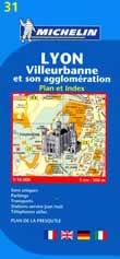 mappa Lione / Lyon città Michelin n.31 Villeurbanne et son agglomeration