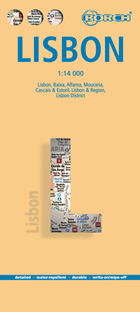 mappa stradale Lisbona - con Baixa, Alfama, Mouraria, Cascais e Estoril, Distretto di Lisbona e dintorni - mappa della città plastificata, impermeabile, scrivibile e anti-strappo - dettagliata e facile da leggere, con trasporti pubblici, attrazioni e luoghi di interesse - nuova edizione