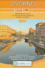 mappa Livorno città di e con Antignano, Montenero Stagno 2024