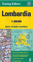 mappa stradale regionale Lombardia - mappa stradale - con distanze stradali, percorsi panoramici, parchi e riserve naturali - nuova edizione