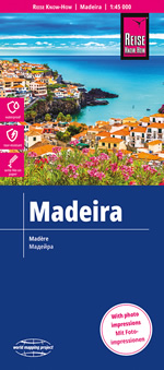 mappa Madeira e stradale con sentieri, spiagge, percorsi panoramici, parchi riserve naturali impermeabile antistrappo 2023