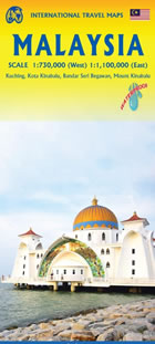 mappa Malesia / Malaysia con Singapore, Kuala Lumpur, Sarawak, Sabah 2025