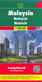 mappa stradale Malesia - con Singapore, Kuala Lumpur, Sarawak, Sabah, Yala, Ipoh, Sibu, Brunei, Tarakan - nuova edizione