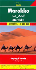 mappa stradale Marocco - con Marrakech, Agadir, Casablanca, Rabat, Tanger, Figuig, Fes, Dakhla - edizione 2021