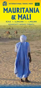 mappa stradale Mauritania, Mali - mappa stradale - con cartografia dettagliata, informazioni turistiche, con mappe delle città di Nouakchott, Bamako, Timbuktu/Tombouctou - nuova edizione