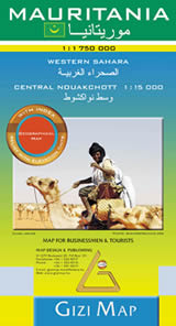 mappa Mauritania con Noaukchott, Nouadhibou, Rosso/Rusu, Kaedi, Zouérat, Kiffa, Atar, Sélibabi, Néma, Tijikja, Aleg, Ayoun el Atrouss, Akjoujt, Sahara orientale Dagana, Saint Louis, Dakar (Senegal) 2024