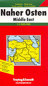 mappa stradale Middle East, Medio Oriente - Turchia, Armenia, Azerbaijan, Iran, Iraq, Kuwait, Giordania, Israele, Siria, Egitto